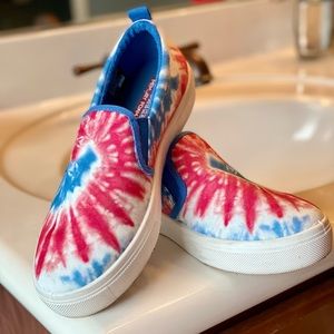 Skechers Red White & Blue Tie Dye Sneakers